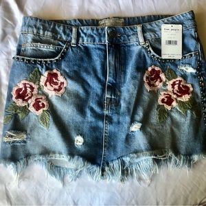 Free people embroidered skirt